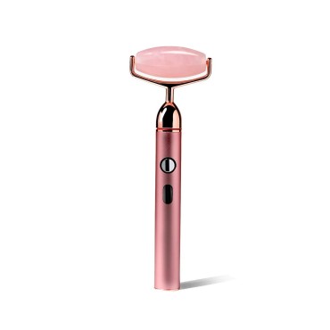 Vanity Planet Rousa Vibrating Rose Quartz Roller - Natural Stone Facial Roller Helps Reduce Fine Lines and Wrinkles - 13,000 Soothing Vibrations per Minute Helps Improve Skin Elasticity