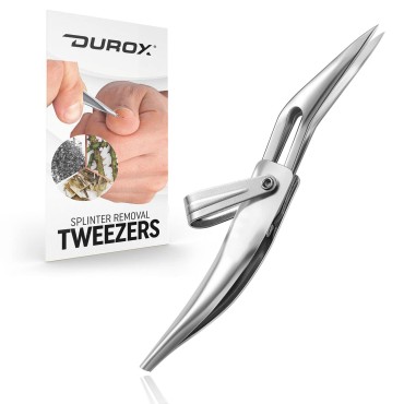 DUROX- Splinter Remover. Splinter Tweezers for Splinter Removal. Sliver Remover to Remove Splinter Out. Sharp Tweezers to Extract Cactus, Wood and Metal Splinter. Pointy Tweezers for Survival Kit