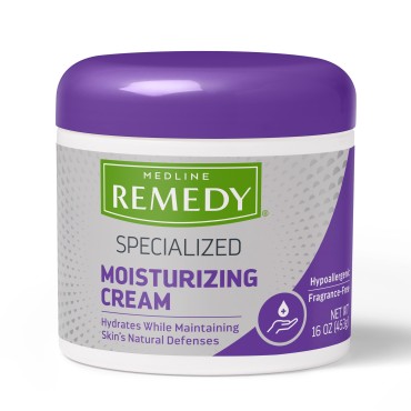 Medline Remedy Specialized Skin Cream, Fragrance-Free (16 oz), 1.5% Dimethicone, Nourishing Moisturizer for Dry Skin, Sulfate-Free, Paraben-free, Hypoallergenic Body Cream, Daily Lotion for Dry Skin