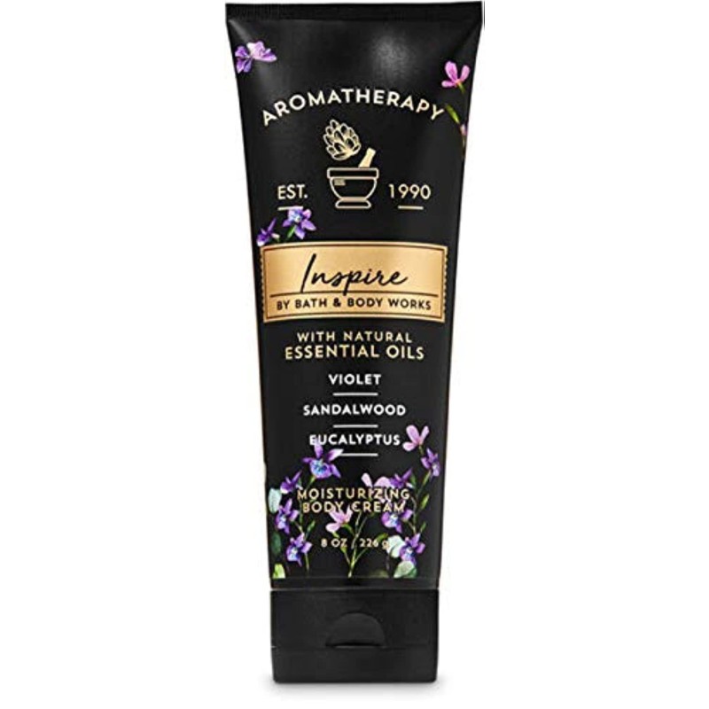 Bath and Body Works Inspire Body Cream Violet Sandalwood Eucalyptus 8 Ounce *-#