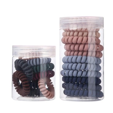 WECTORY Plastic Spiral Hair Ties, New 6 Matte Colo...