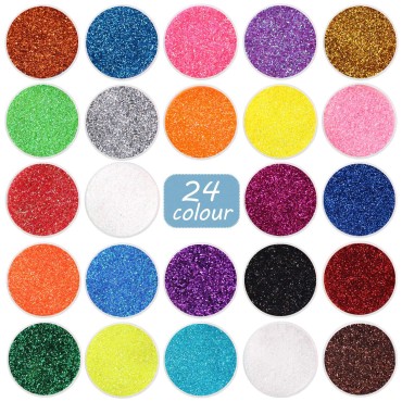 Fine Glitter 24 Colors Craft Glitter for Resin Mak...