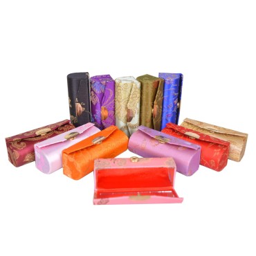 Bleiou 12 Pcs Lipstick Case with Mirror Floral Design Lipstick Holder Flower Printing Lip Stick Box