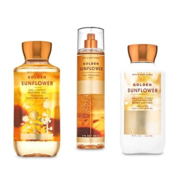 Bath & Body Works - Golden Sunflower - Daily Trio - Fall 2020 - Shower Gel, Fine Fragrance Mist & Body Lotion