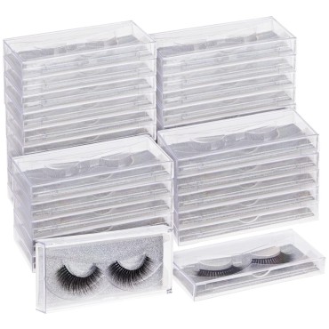 30-Pack Transparent Empty Eyelash Boxes for False ...