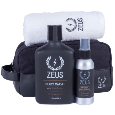 ZEUS Essential Body Care Kit with Travel Dopp Bag ...