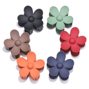 Big Hair Claw Clips Matte Flower Hair Clips Non Sl...