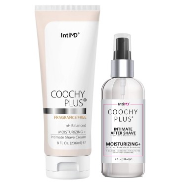 Coochy Plus Intimate Shaving Complete Kit - FRAGRANCE FREE & After Shave Protection Soothing Moisturizer Mist - Antioxidant Formula Prevents Razor Burns, Itchiness & Ingrown Hairs
