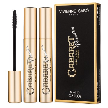 Vivienne Sabó Paris - Classic Everyday Mascara Cabaret Premiere, Cruelty Free, Black, Made in Europe, DUO Pack (2 pieces)