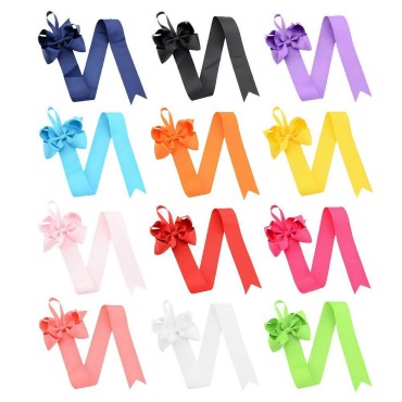 12PCS 26'' Long Multicolor Kids Girls Ribbon Hair ...