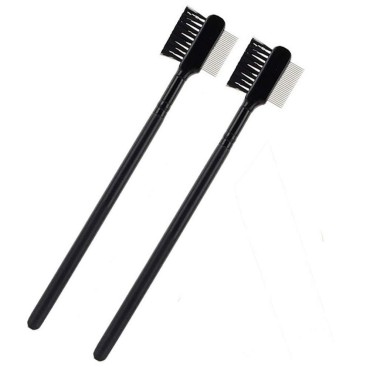 2Pcs Eyebrow Brush with Metal Teeth Eyelash Comb Separator Brow & Lash Shaper Makeup Grooming Tool for Eyelashes Extension and Eyebrow Shaper Supplies