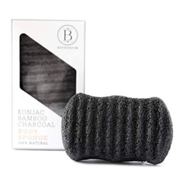 Bathorium Konjac Natural Bamboo Charcoal Body Sponge - 35 Grams
