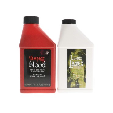 Fake Blood and Liquid Latex 16 Oz - Combo Kit - fo...