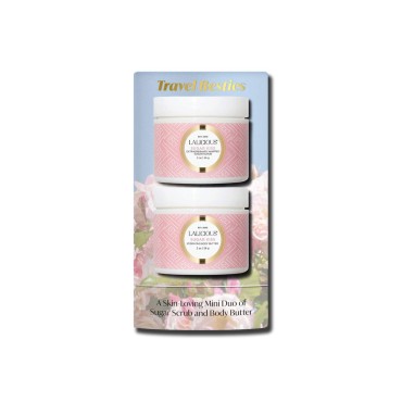 LaLicious Sugar Kiss Travel Besties Set - 2-Piece Gift Set Includes Travel-Size Whipped Sugar Scrub & Hydrating Body Butter - Moisturize, Hydrate & Nourish Skin