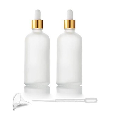 2 Pack 100ml/3.4 Oz,White Frosted Glass Dropper Bo...