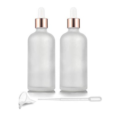 2 Pack 100ml/3.4 Oz,White Frosted Glass Dropper Bo...