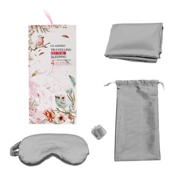 GLAMMIE Satin Sleep Mask and Pillowcase for Hair a...