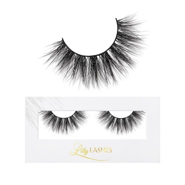 Lilly Lashes Miami Lite - Natural Looking Lashes Mink | Mink Lashes | False Eyelashes | Fluffy Lashes | Strip Lashes | Round Shaped and Fluttery | Fake Eyelashes 15mm length, Reusable Up to 15 Wears
