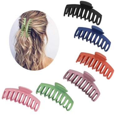 6 Pieces Big Hair Claw Clip 4 Inch Large Hair Claw Clips for Women and Girls,Hair Clips Claw for Thick Hair,Strong Hold for Thick Thin Hair,Banana Hair Claws Clip Fashion Jaw Clips (6PCS)