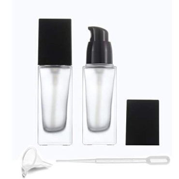 2 Pack 30ml/1 Oz Frosted Glass Foundation Bottle,E...
