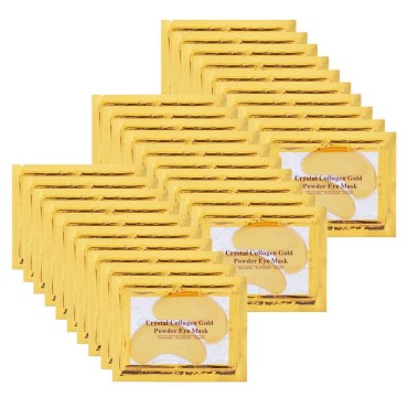 NIYET 30 Pairs Under Eye Collagen Patches, Gold Moisturizing Under Eye Mask, Under Eye Gel Pads for dark circles and puffiness