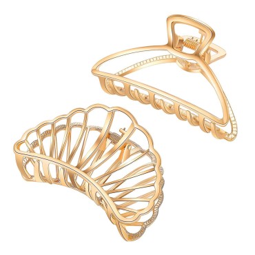 Large Metal Hair Claw Clips Hairpins Barrettes Non-slip Hair Catch Jaw Clamp Hair Accessaries for Women Girls (Type A)