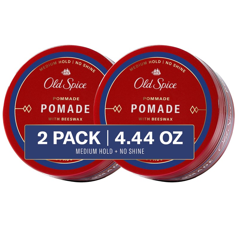 Old Spice Hair Styling Pomade for Men, Medium Hold No Shine 2.22 Fl Oz Each, Twin Pack