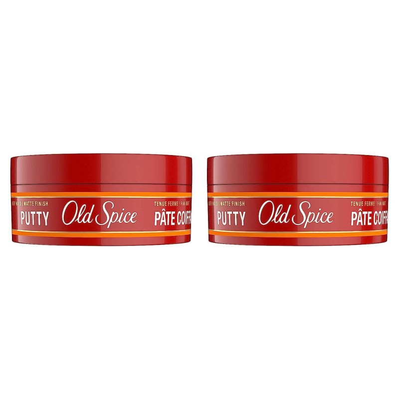 Old Spice Hair Styling Putty for Men, High Hold Matte Finish, 2.22 Oz Each, Twin Pack, NEW Formula