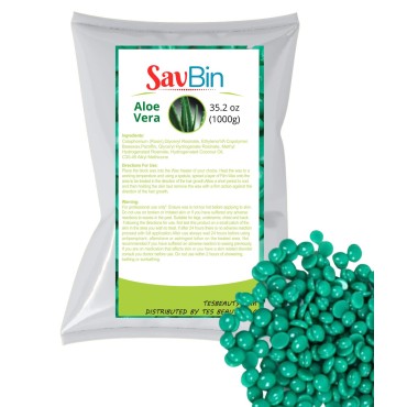 SAVBIN Aloe Vera Hard Wax Beans (Aloe Vera - 2.2 LBS (1000 grams))