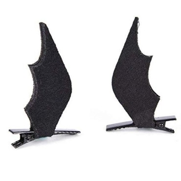Aeyistry 1 Pair Halloween Bat Wings Hair Clips,Devil Wing Hair Barrettes Horror Hairpins for Cosplay(Black)