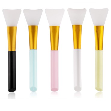 Silicone Facial Makeup Brush, Face Mask Applicator, Multi Colors - Pack of 5