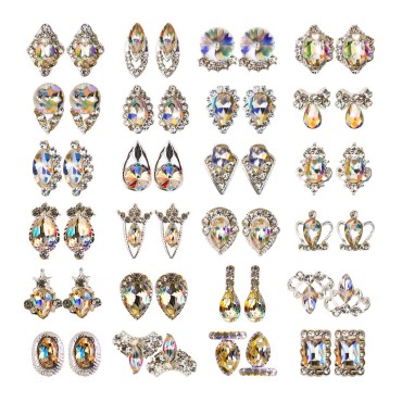 48pcs Nail Crystal AB Rhinestones, Nail Diamonds G...