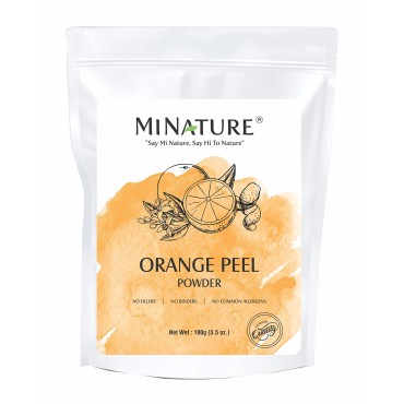 Orange Peel Powder by mi nature | 100g ( 3.5oz) | No chemicals added | Non GMO | For Hair & Skin Care | From India