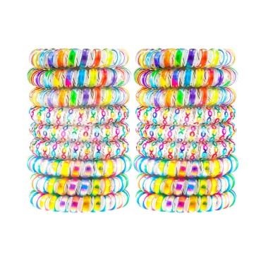 79STYLE 15pcs Spiral Hair Ties Traceless Coil Hair...