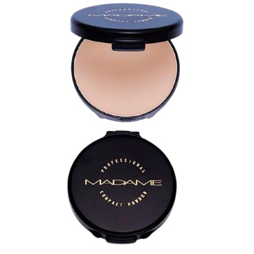 CIVIC MADAM COMPACT Pressed Powder Foundation Bright, Light Not Dull Bright, Soft Smooth, Concealing, Medium to Full Coverageb Blurs Pores & Control It, UVA & UVB Protection, No1 White Skin 0.60 Oz.