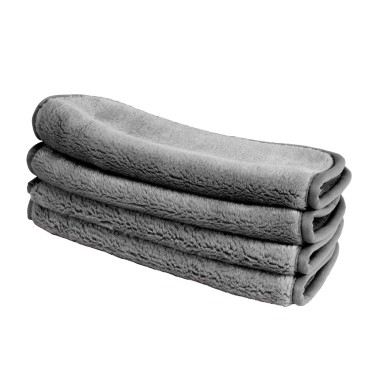 Eurow Makeup Removal Cleaning Cloth, Washable and Reusable, 8 by 8 Inches, Gray, Pack of 4