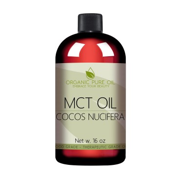 OPO MCT Oil - 100% Pure Fractionated Coconut from Coconut Fruit Organically Sourced Non GMO Medium Chain Triglyceride Vegan Bulk C8 & C10 Carrier Oil - 16 oz 1 Pint - Skin Hair Cuticles Facial Hair