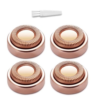 Facial Hair Remover Replacement Heads, for Flawless Women Lip Soft Touch, Chin, and Cheeks Cleaning as Seen on TV 18K Gold-Plated Rose Gold 4 Count