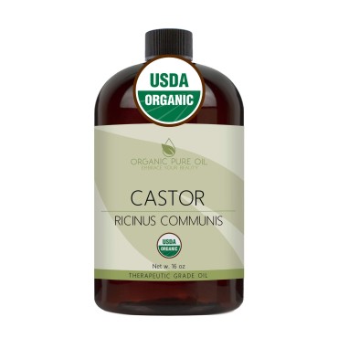 Organic Castor Oil | USDA Certified Organic, 100% Pure and Cold Pressed, Refined, Non-GMO Hexane-Free - 16 oz - for Skin, Hair, Nails, Body, Eyelashes, Growth, Conditions, Nourishes & Hydrates