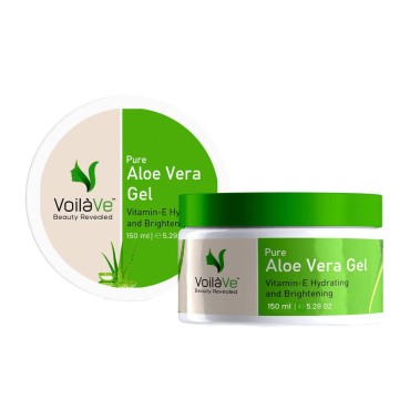 VoilaVe Pure Aloe Vera Gel | Multi-Purpose Beauty Gel | Best For Skin, Hair Care & Sunburn Relief | Acne Scar Treatment For Face | Hydrating Vitamin E Aloe Vera Gel | As Seen On TV - 5.29 fl oz