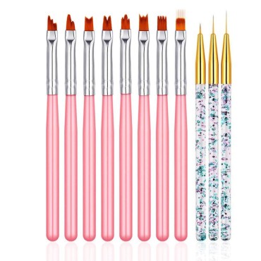 FULINJOY 11 Pcs Nail Art Brush Set, UV Gel Paintin...