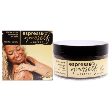 Koffee Beauty Vanilla Coffee Scrub - Exfoliating Body And Face Scrub - Polish And Smooth Skin With Ease - Invigorate Senses With Vanilla Fragrance Formula - For Naturally Radiant Skin - 4 Oz