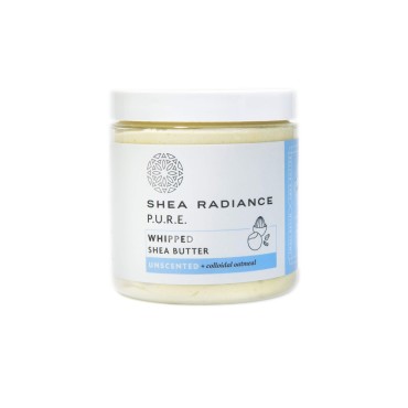 Shea Radiance Whipped Shea Butter w/Colloidal Oatmeal - Blended w/Skin-Soothing Oatmeal & Moisturizing Rice Bran Oil | Unscented (5oz)