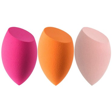 3pcs Beauty Makeup Sponges set for Dry & Wet Use - Foundation Blending Sponge for Concealer Blush Powder, Multi-color Blender Sponges (3pcs - Multi-colored A)