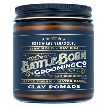 Battle Born Grooming Co Volumizing Hair Clay Pomade, 4 oz