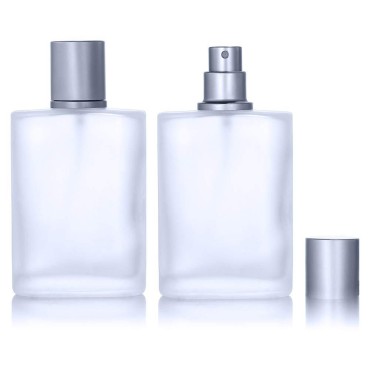2 Pack 50ml/1.69 Oz Empty Frosted Glass Spray Bottles Perfume Atomizer, Refillable Fine Mist Spray Empty Perfume Bottles with 4 Free kinds of perfume dispenser (2 Pack 50ml/1.69 Oz Frosted Bottles)