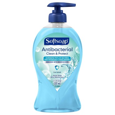 Softsoap Antibacterial Liquid Hand Soap Pump, Clean & Protect, Cool Splash - 11.25 Fl. Oz