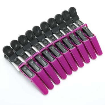 Hair Clips for Styling Sectioning 10pcs Professional Non Slip Hair Clips for Women Accessories Hair Salon Alligator Clips with Wide Teeth and Double-Hinged Design For Hair(Purple)