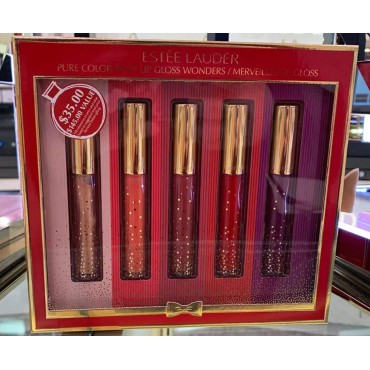 Estée Lauder Lipgloss Wonders Pure Color Envy 5 pc Gift Set $145.00 Value