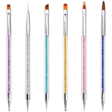 iminoo 6PCS Nail Art Brushes,Double Ended Nail Lin...